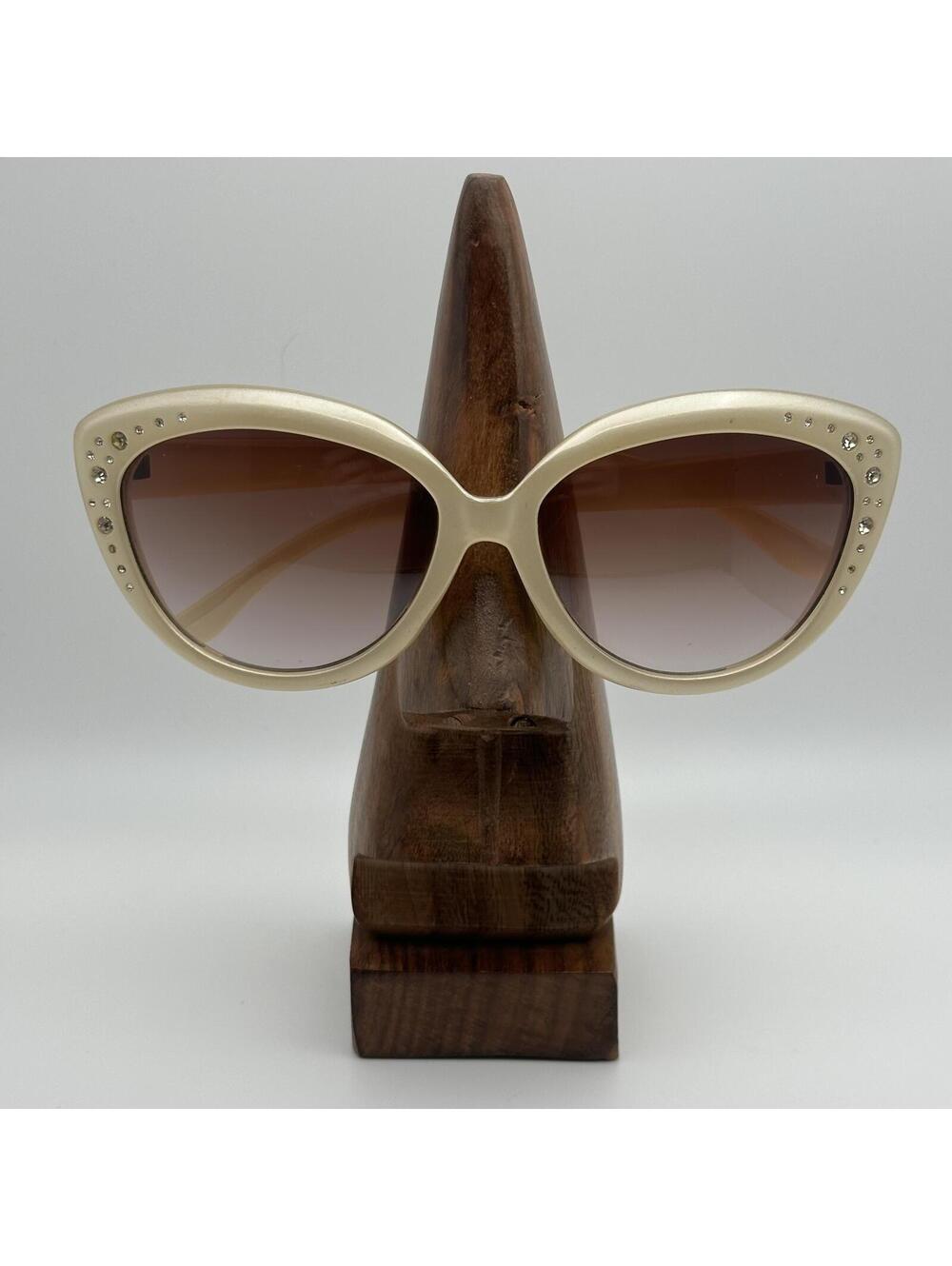 Juicy Couture Cat Eye Sunglasses Beige Rhinestone Accents